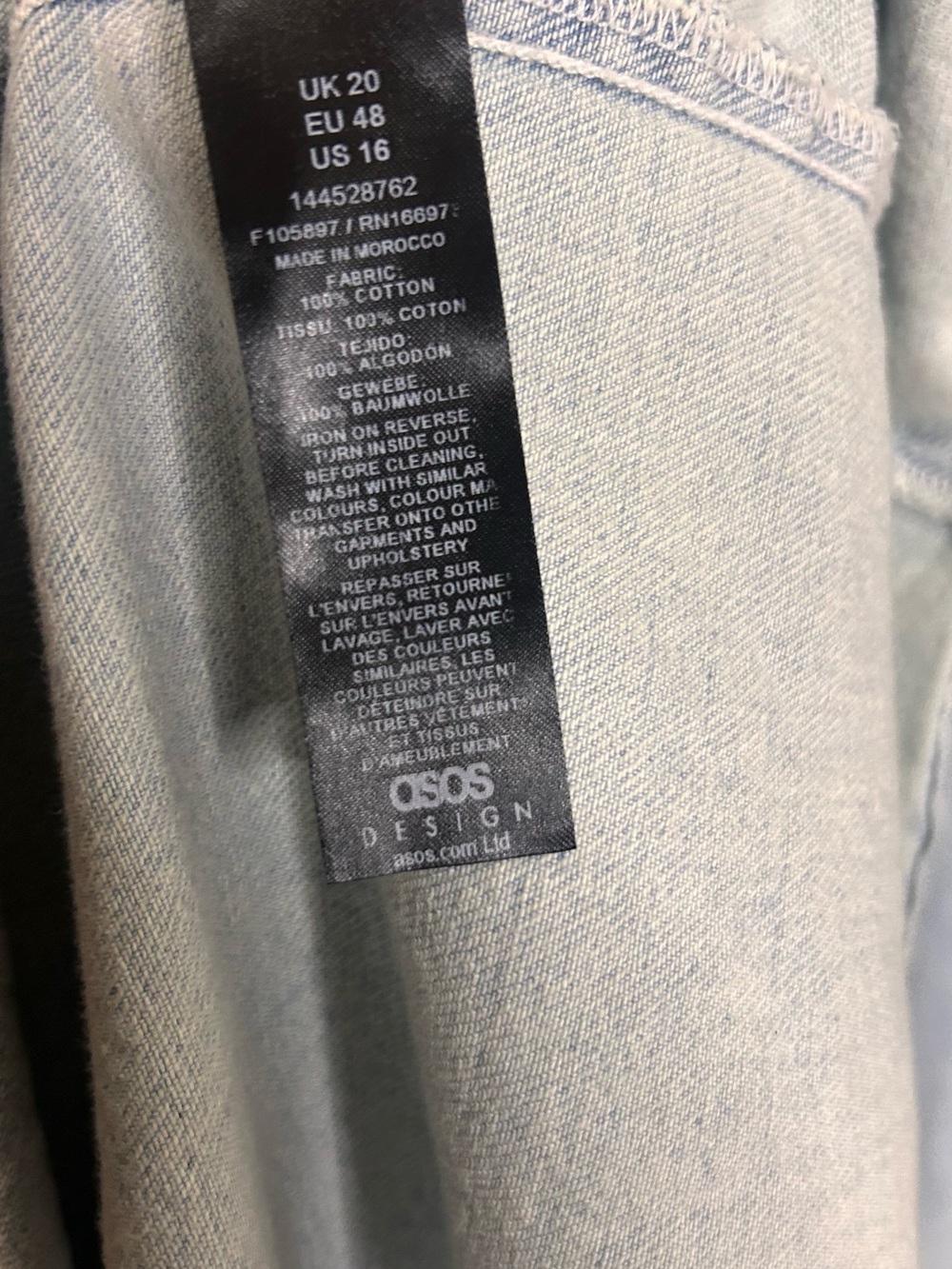 ASOS drop waist denim dress size 16 with low back - Picture 3 of 9